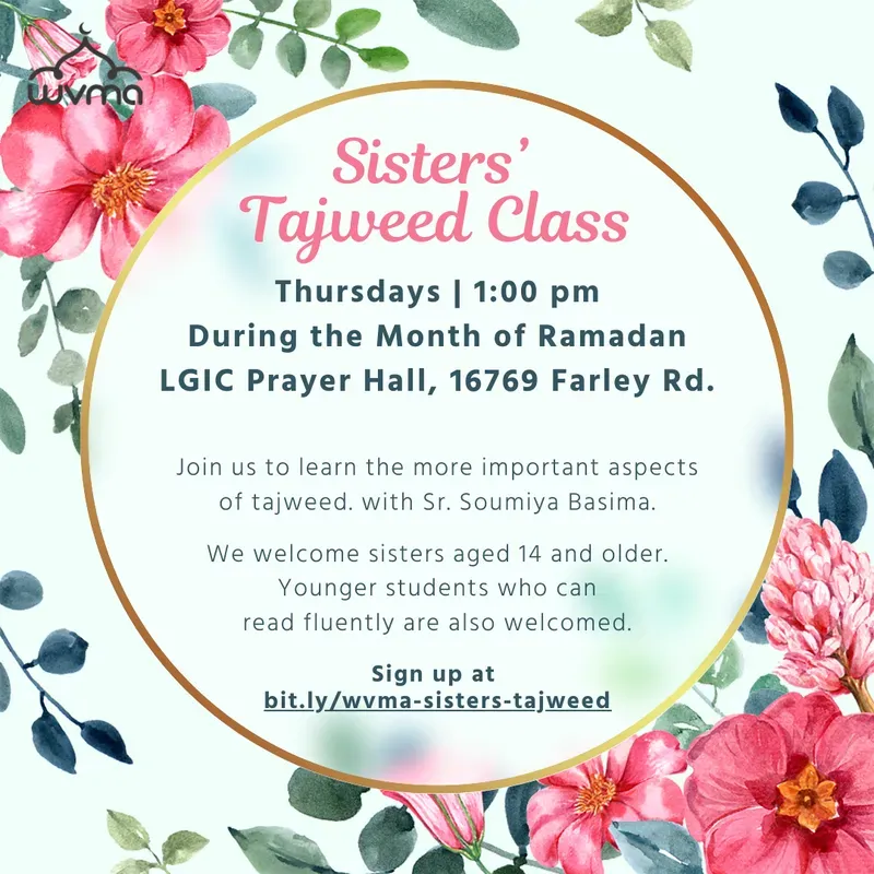 Tajweed Class with Sr. Soumiya Basima