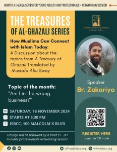 Monthly Halaqa Series for Young Adults and Professionals + Networking Session