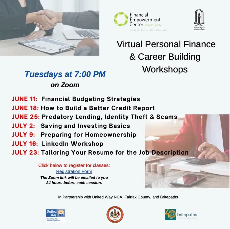 Virtual Personal Finance & Career Building Workshops