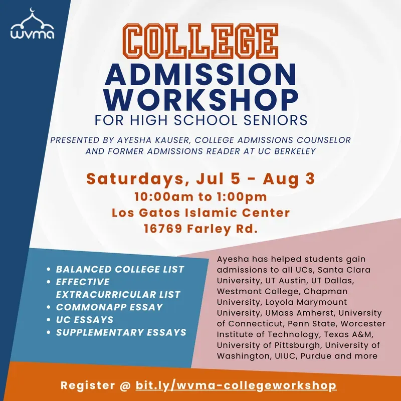 COLLEGE ADMISSION WORKSHOP FOR HIGH SCHOOL SENIORS