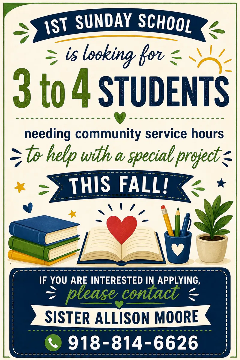 IST Sunday School Community Service Opportunity