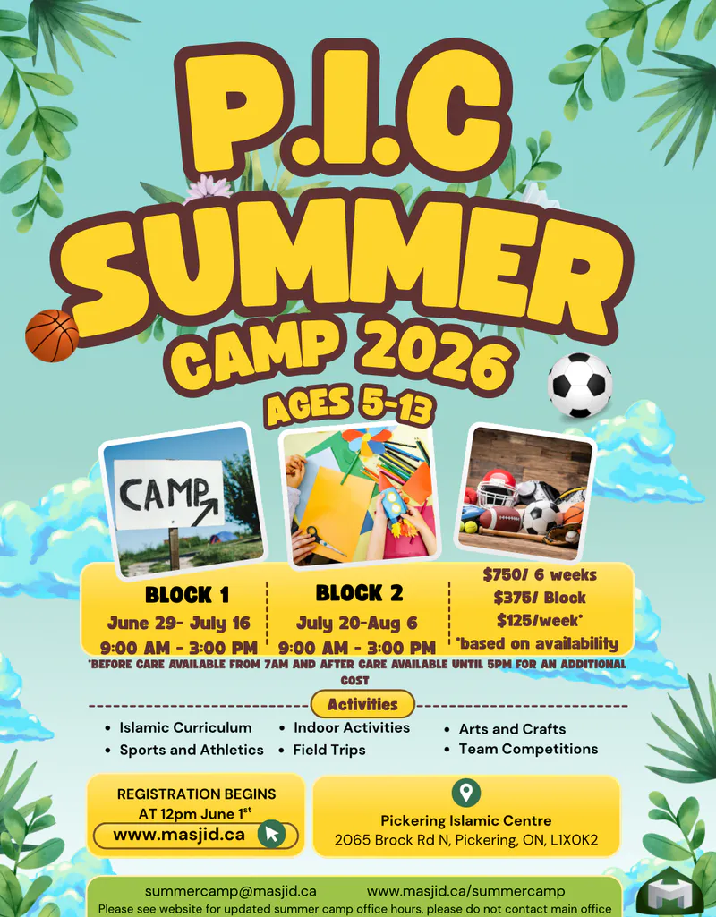 Summer Camp 2026 at Pickering Islamic Centre