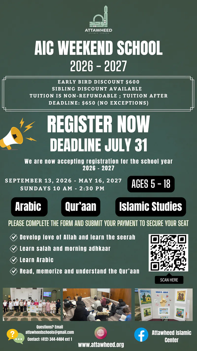 Attawheed AIC Weekend School 2026–2027 Registration