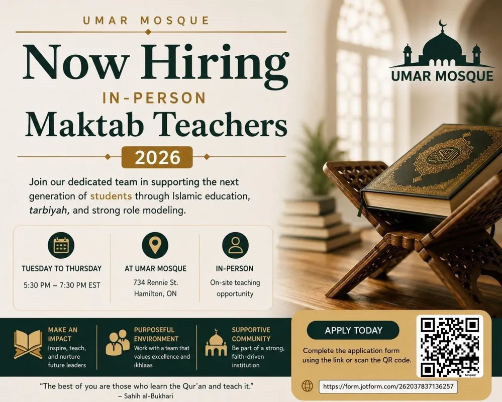 In-Person Maktab Teacher Hiring