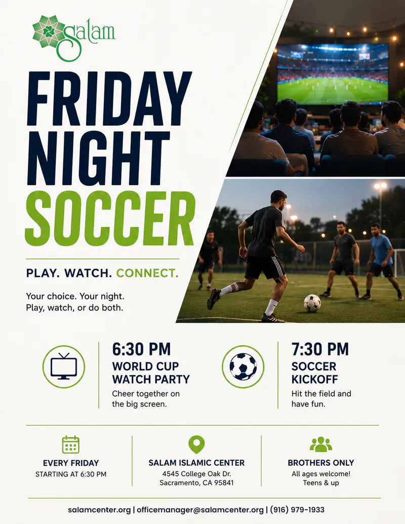 Friday Night Soccer at Salam Islamic Center