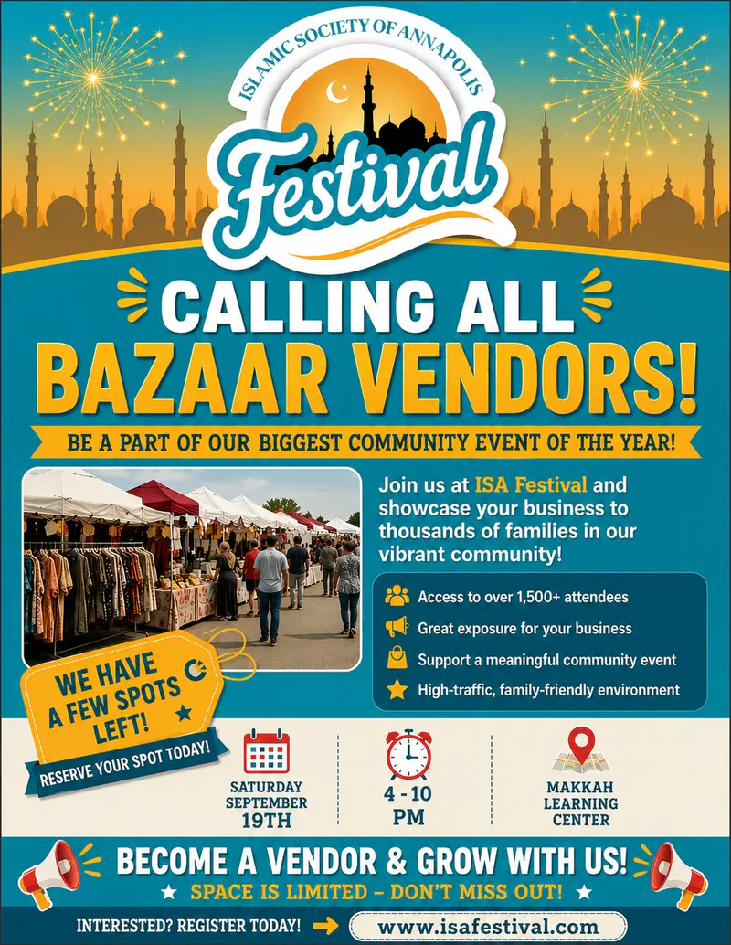 ISA Festival Bazaar Vendor Opportunity