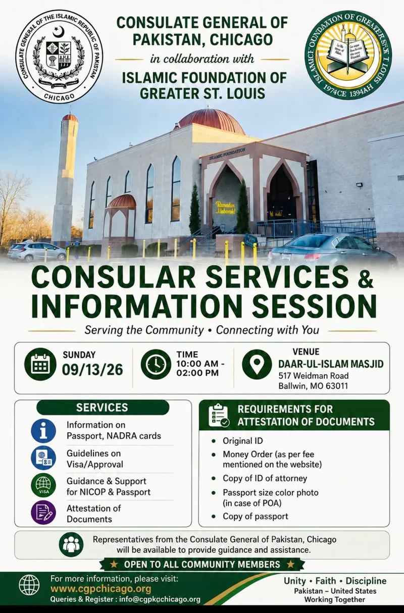 Consulate General of Pakistan Consular Services & Information Session