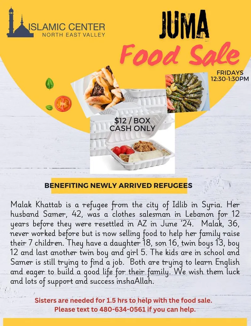 Juma Food Sale for Newly Arrived Refugees