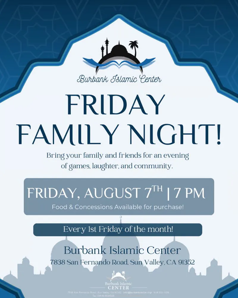 Burbank Islamic Center Friday Family Night
