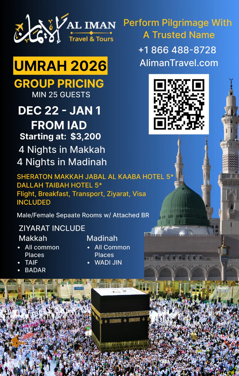 Umrah 2026 Group Package from IAD
