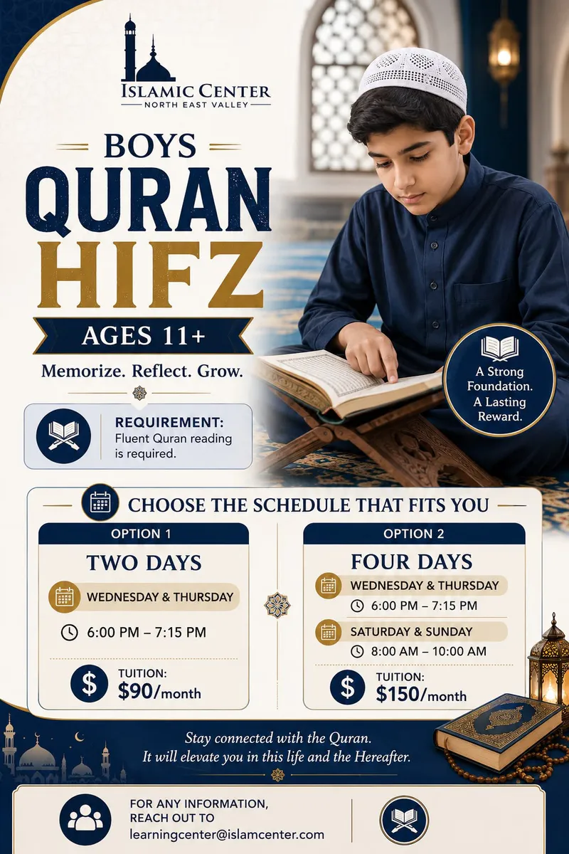 Quran Hifz Program for Boys (Ages 11+)