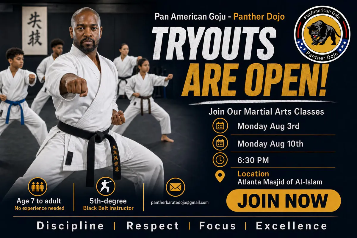 Panther Dojo Martial Arts Tryouts at Atlanta Masjid of Al-Islam