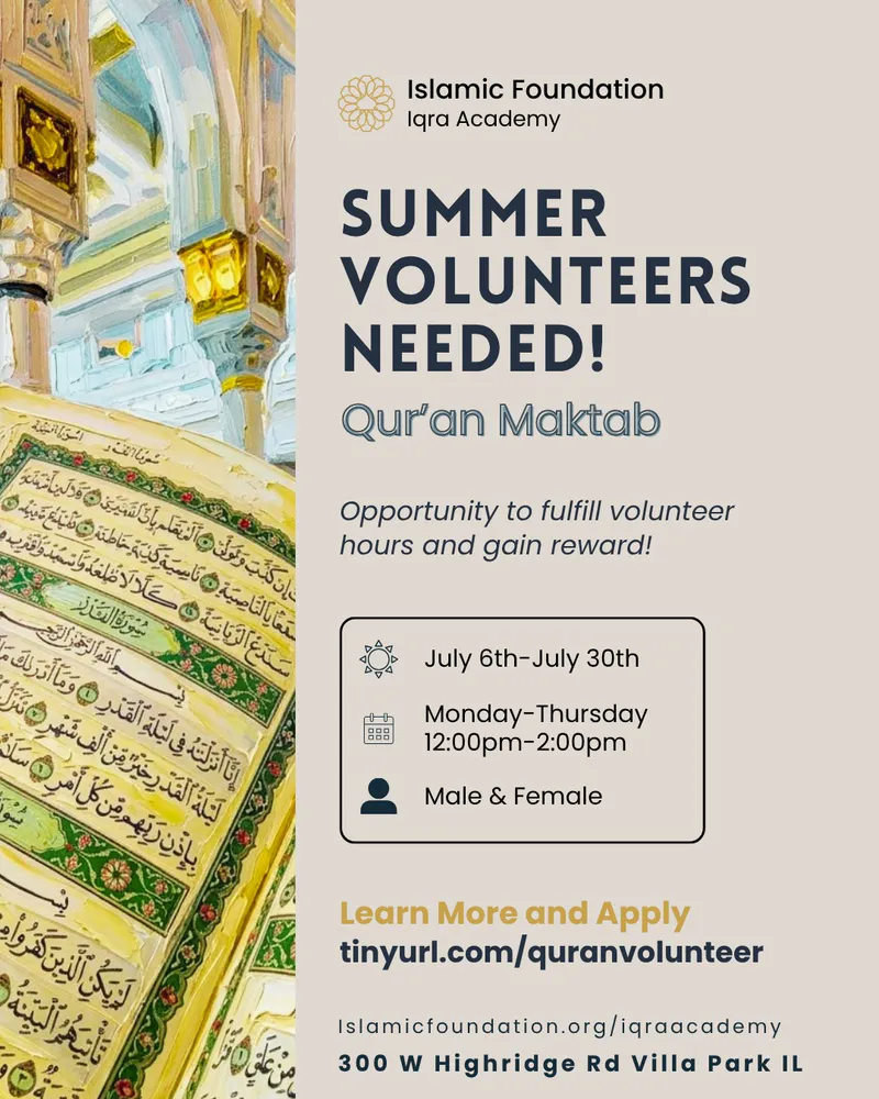 Summer Quran Maktab Volunteer Program