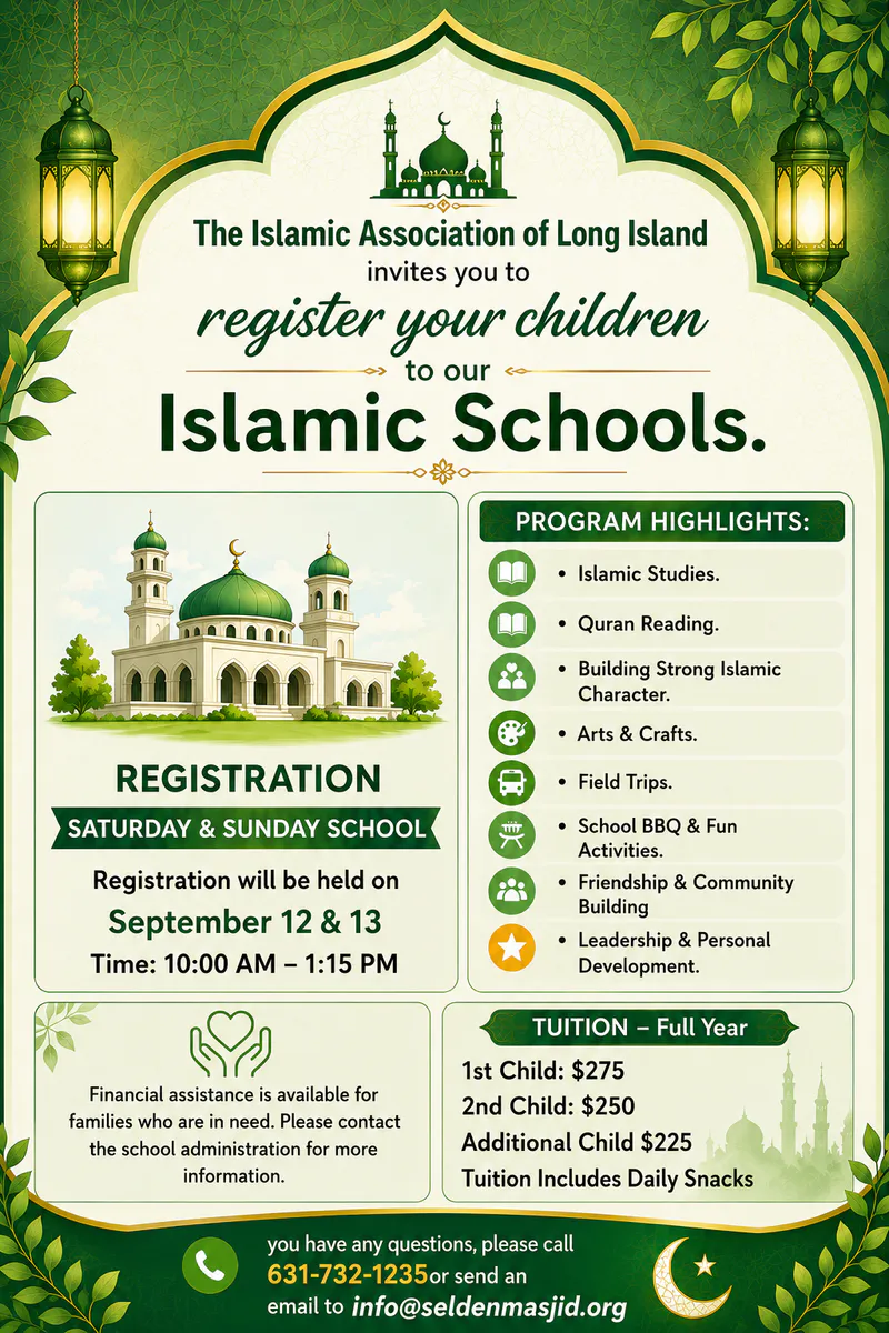 Registration for Saturday & Sunday School