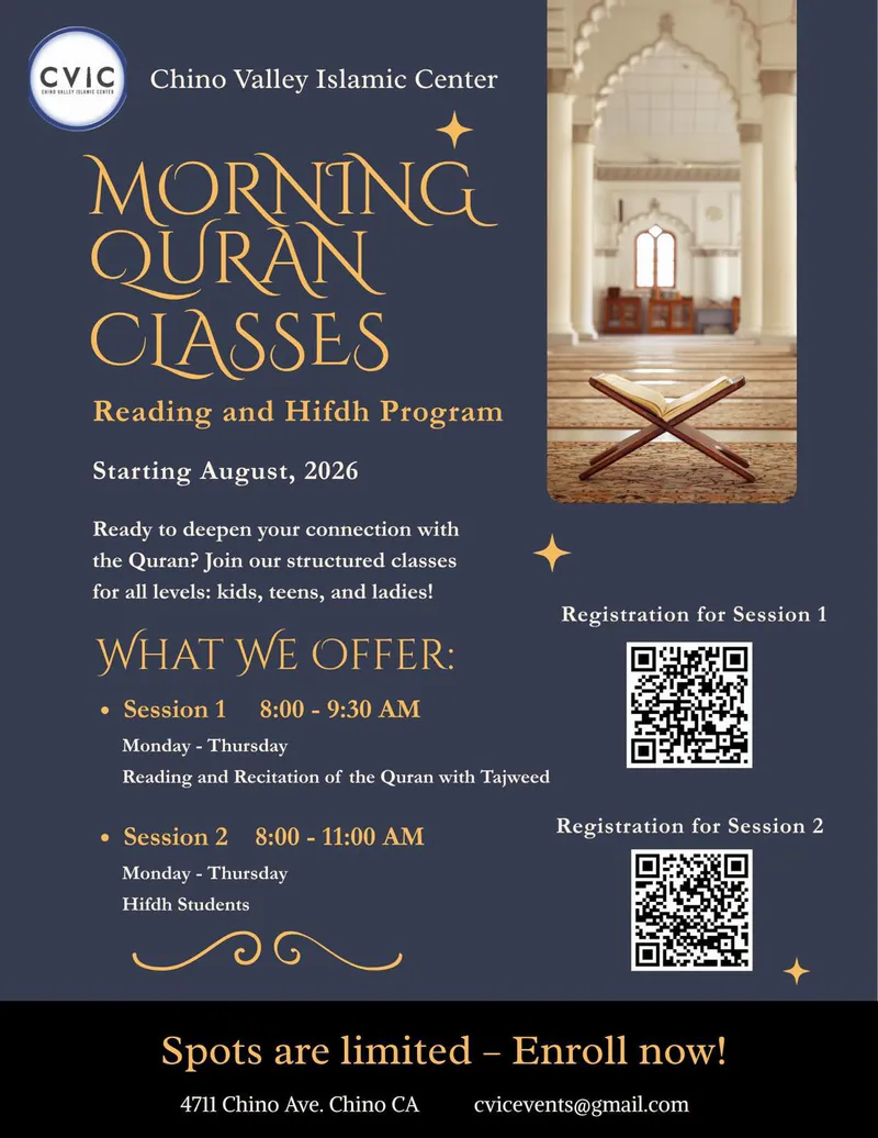 Quran Classes: Reading and Hifdh Program at CVIC