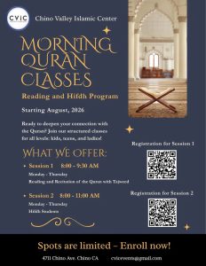 Quran Classes: Reading and Hifdh Program at CVIC