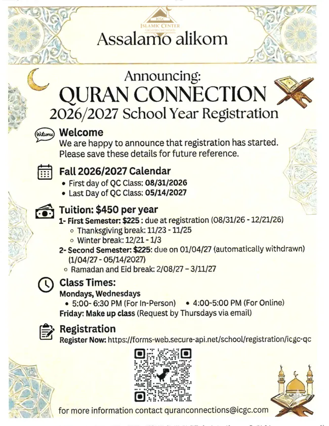 Quran Connection Class Registration 2026–2027