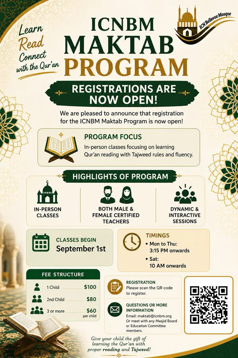 ICNBM Maktab Program: Qur'an Reading with Tajweed