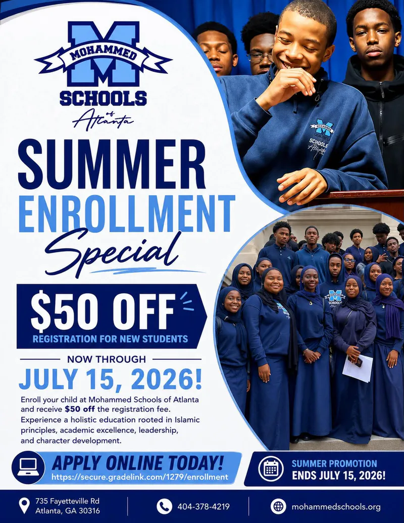 Mohammed Schools of Atlanta Summer Enrollment Promotion