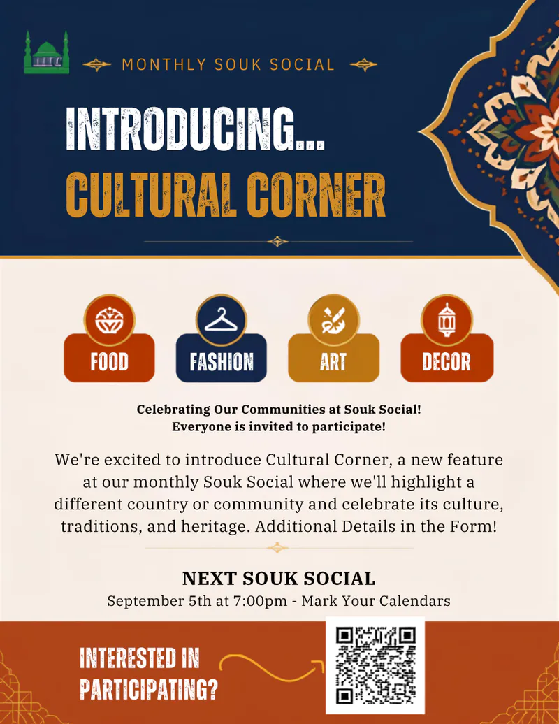 Monthly Souk Social: Cultural Corner