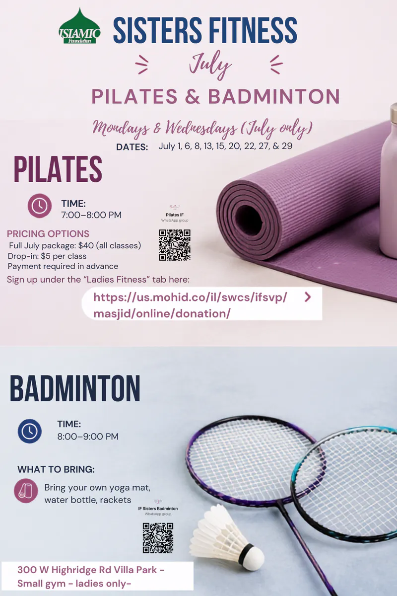 Pilates & Badminton for Sisters
