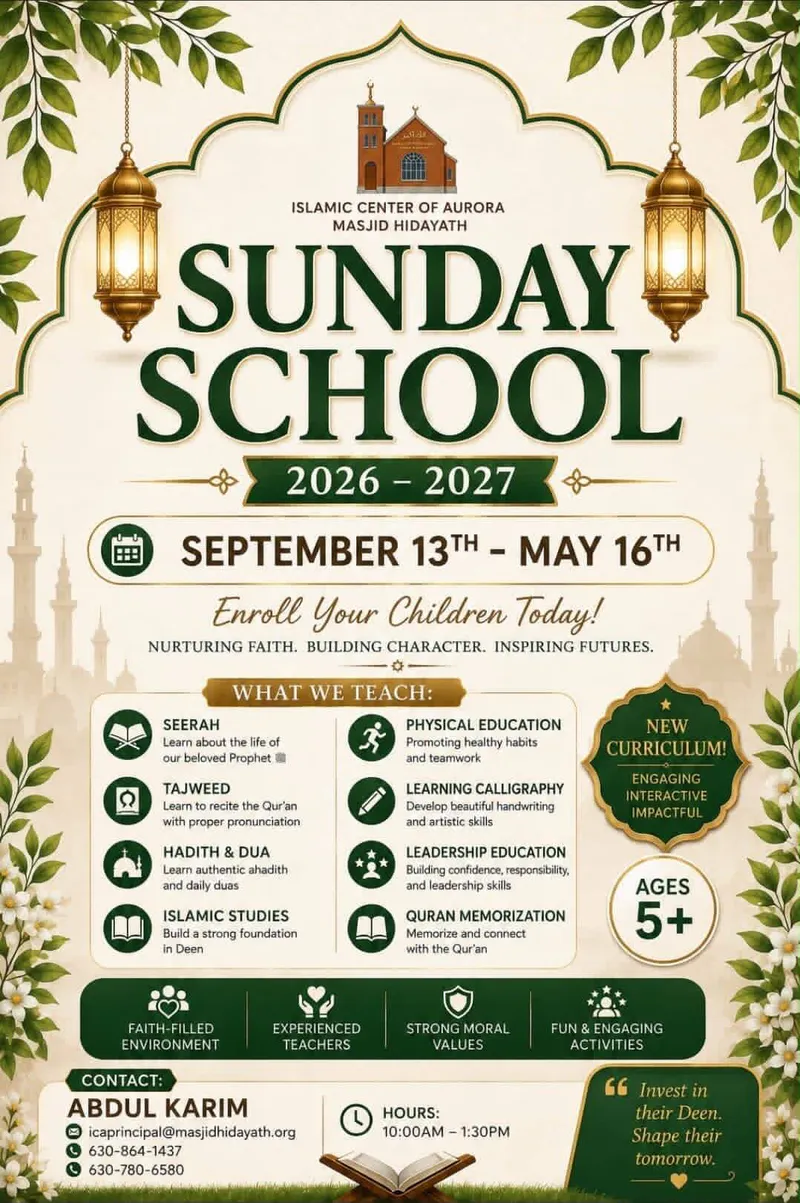 Sunday School Enrollment for 2026–2027