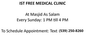 First Free Medical Clinic at Masjid As Salam