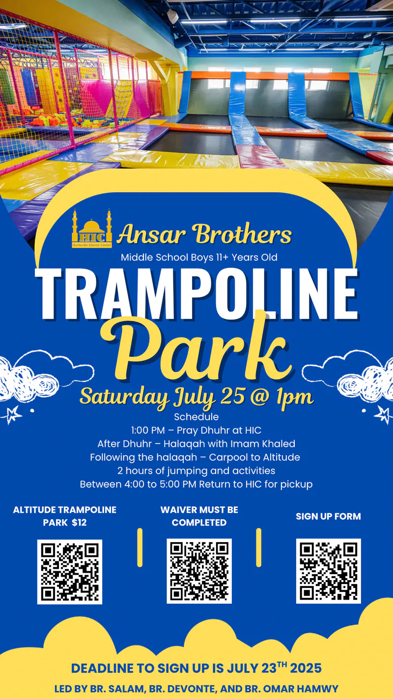 Trampoline Park Day for Middle School Boys