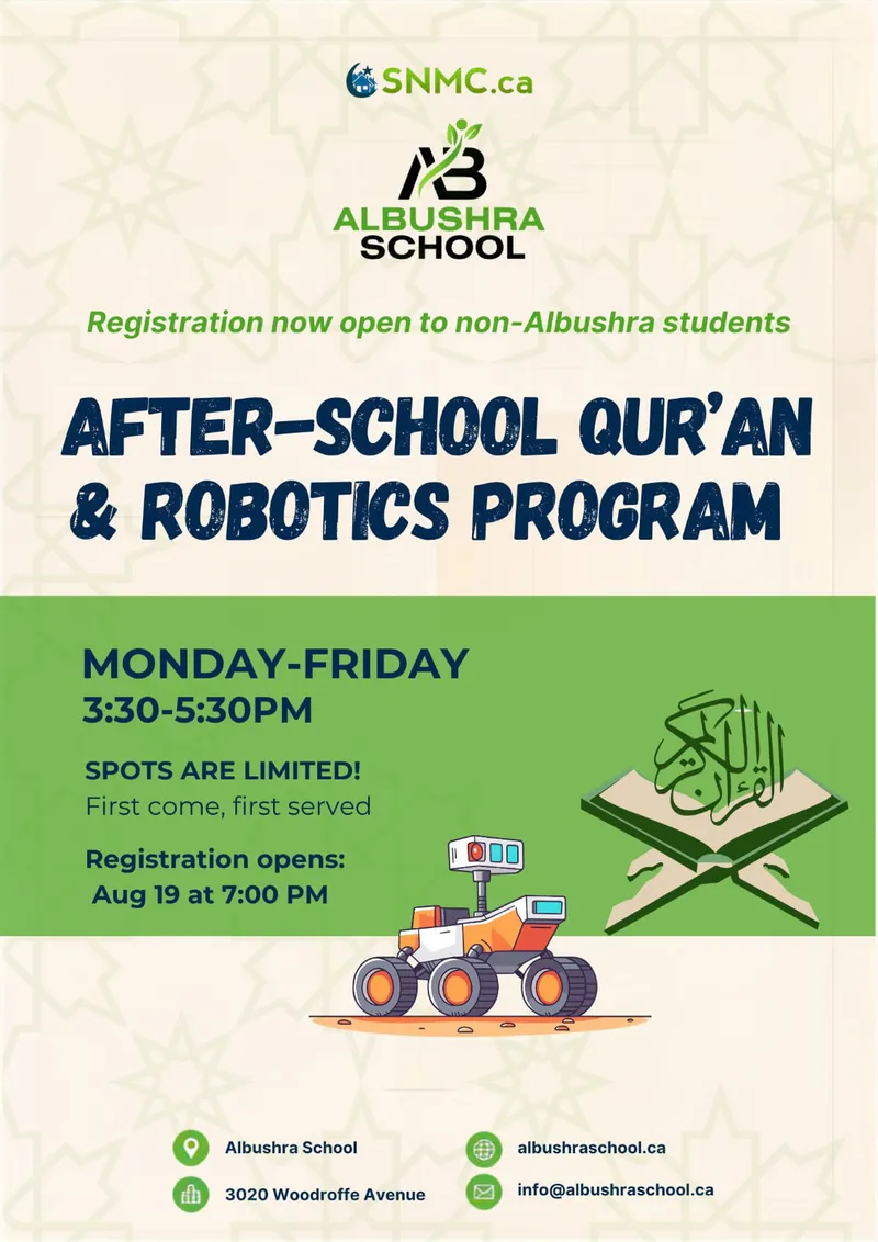 Albushra After-School Qur'an & Robotics Program — Registration Opens
