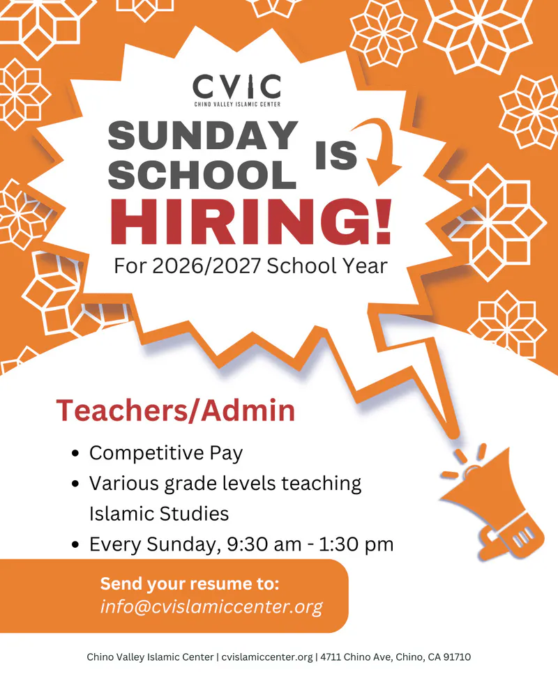 CVIC Hiring: Sunday School Teachers and Admin