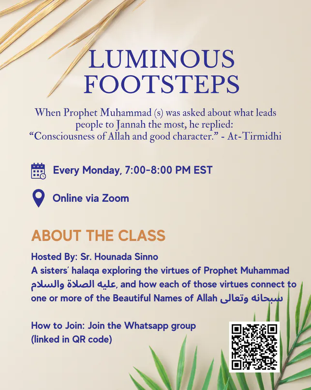 Luminous Footsteps: Sisters' Halaqa on Prophet Muhammad’s Virtues