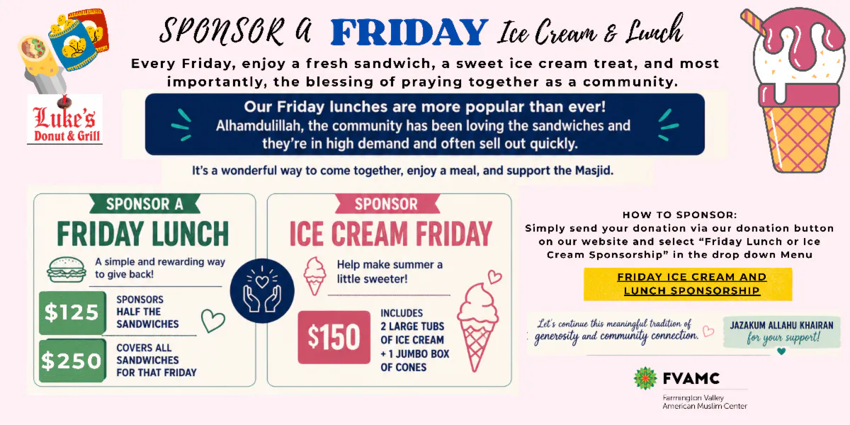 Sponsor a Friday Lunch & Ice Cream