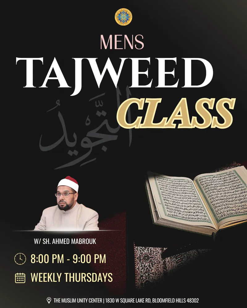 Mens Tajweed Class with Shaykh Ahmed Mabrouk